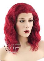14" Medium Curly Red Lace Front Synthetic Hair Wig LF408