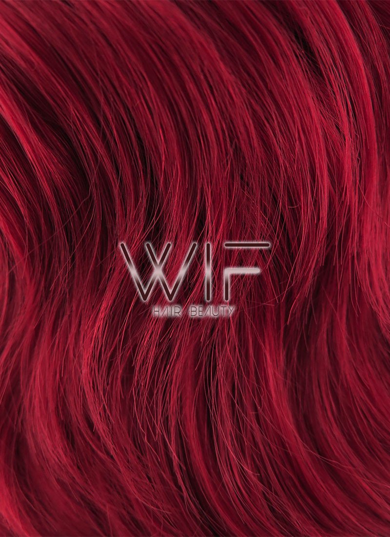 14" Medium Curly Red Lace Front Synthetic Hair Wig LF408