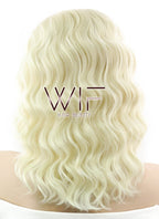 14" Medium Curly Light Blonde Lace Front Synthetic Hair Wig LF410
