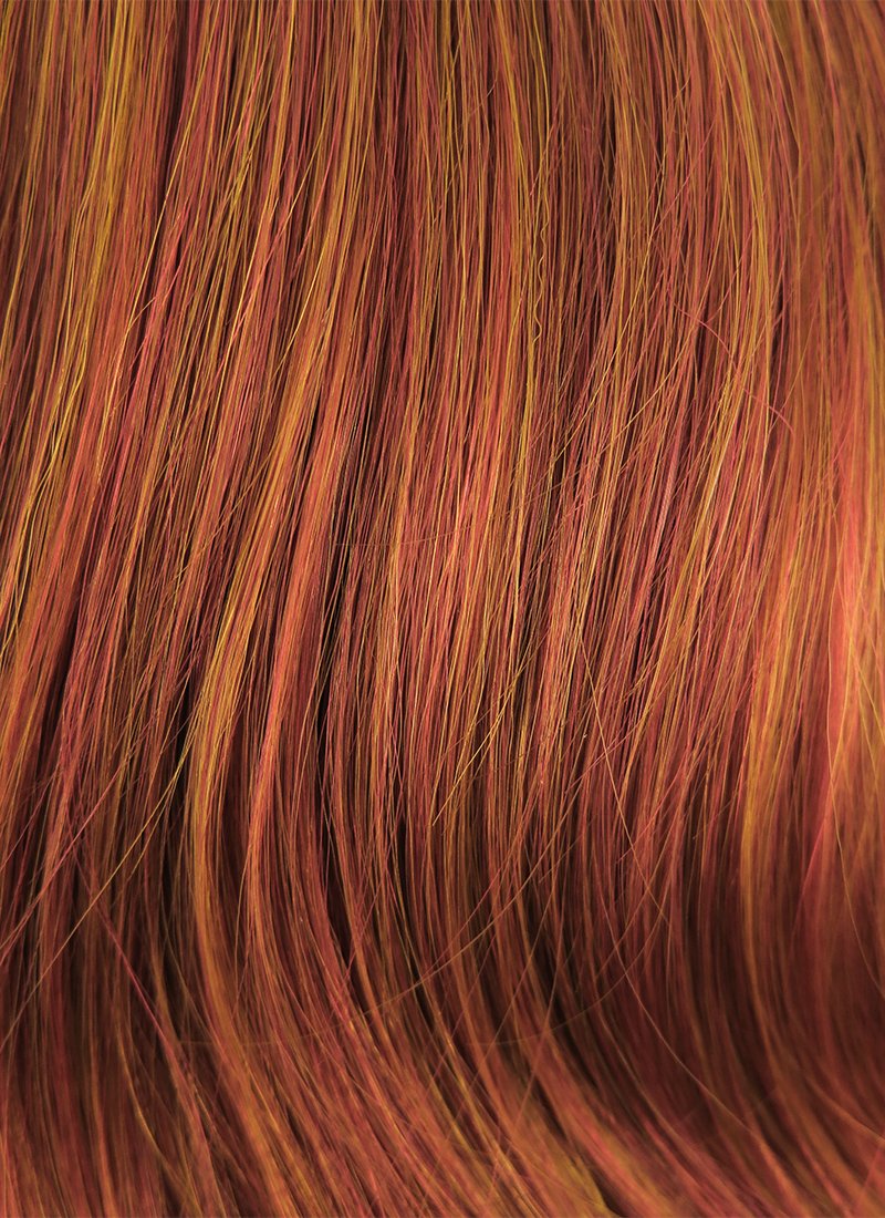 16" Wavy Mixed Reddish Brown Lace Front Synthetic Wig LF417