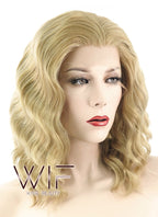 14" Wavy Blonde Lace Front Synthetic Wig LF418