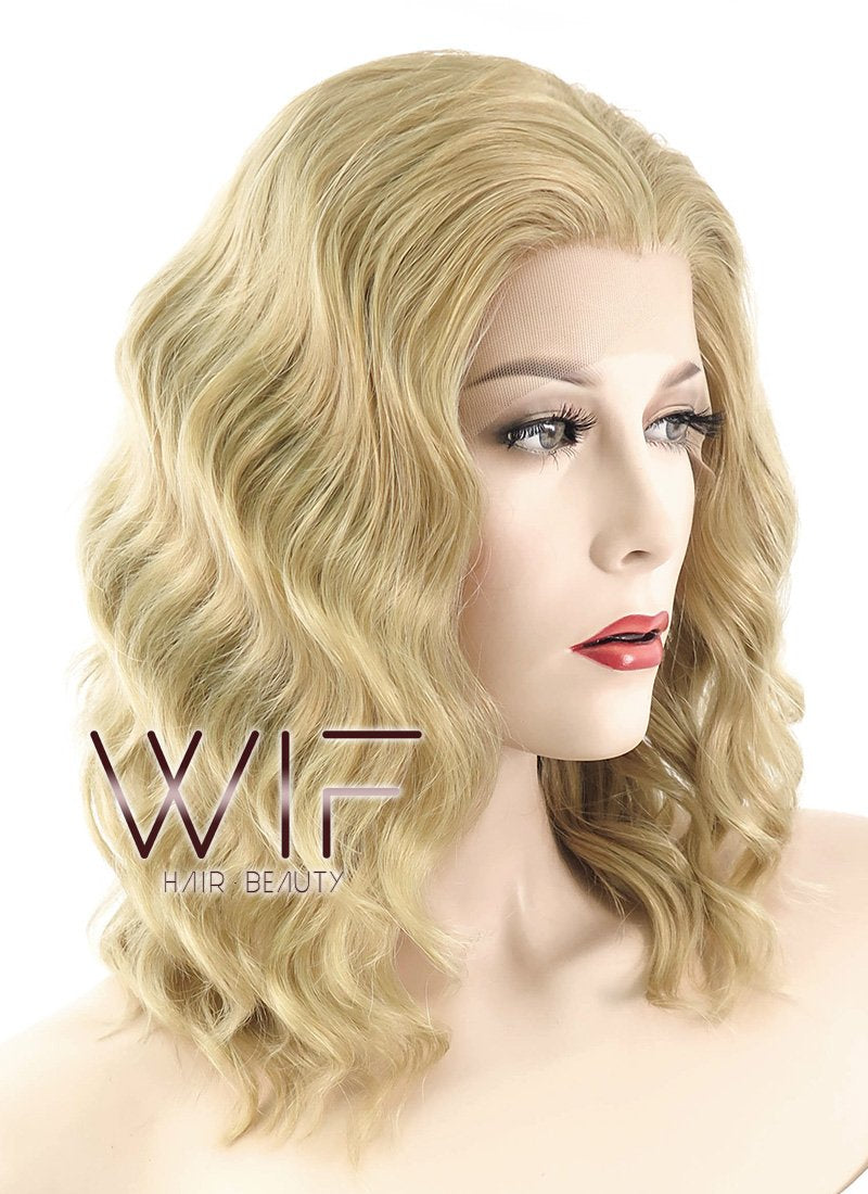 14" Wavy Blonde Lace Front Synthetic Wig LF418