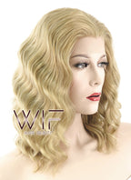 14" Wavy Blonde Lace Front Synthetic Wig LF418