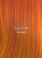 24" Straight Red Mixed Orange Lace Front Synthetic Wig LF429