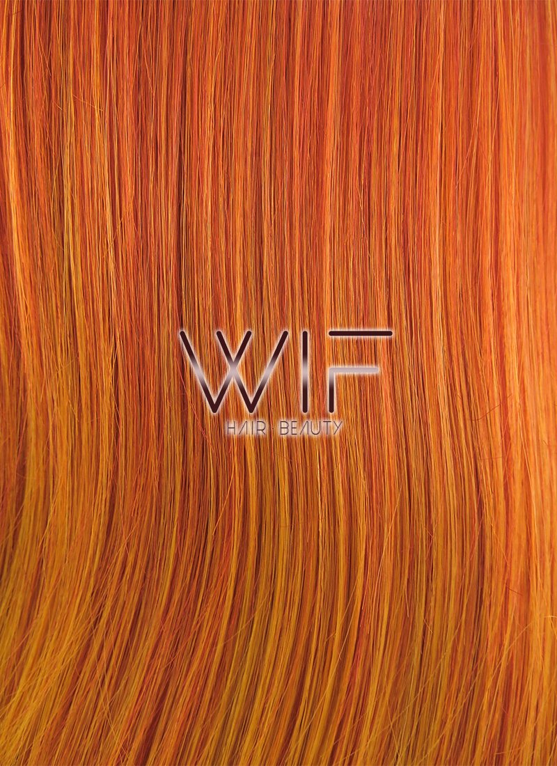 24" Straight Red Mixed Orange Lace Front Synthetic Wig LF429