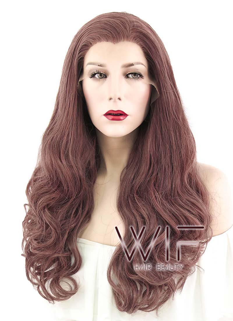 24" Wavy Ash Purple Lace Front Synthetic Wig LF434