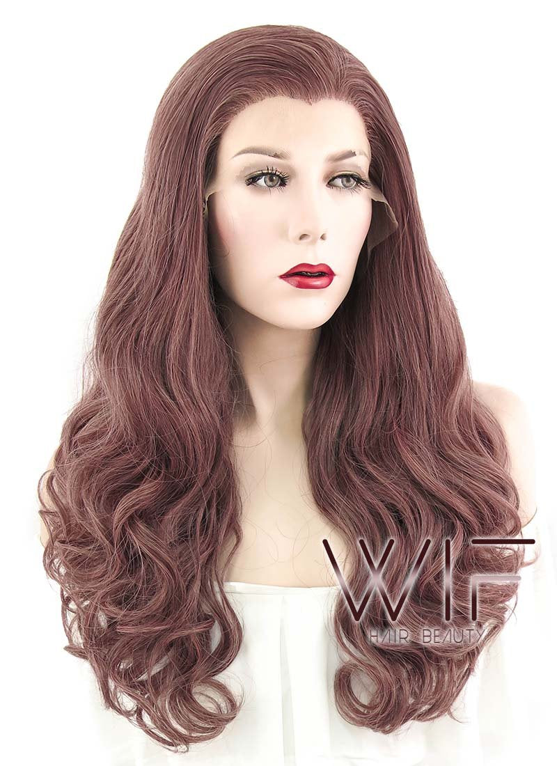 24" Wavy Ash Purple Lace Front Synthetic Wig LF434