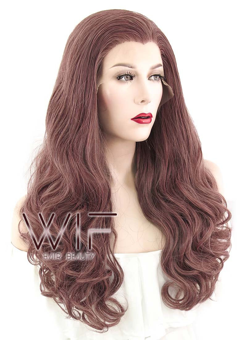 24" Wavy Ash Purple Lace Front Synthetic Wig LF434