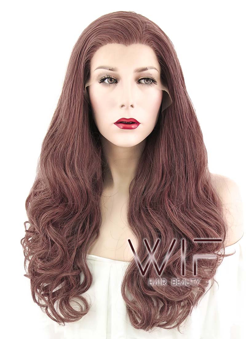 24" Wavy Ash Purple Lace Front Synthetic Wig LF434
