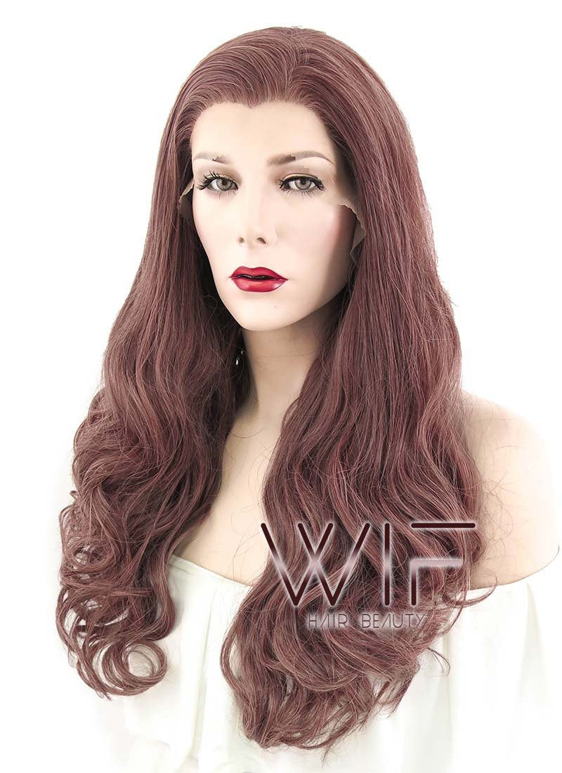 24" Wavy Ash Purple Lace Front Synthetic Wig LF434