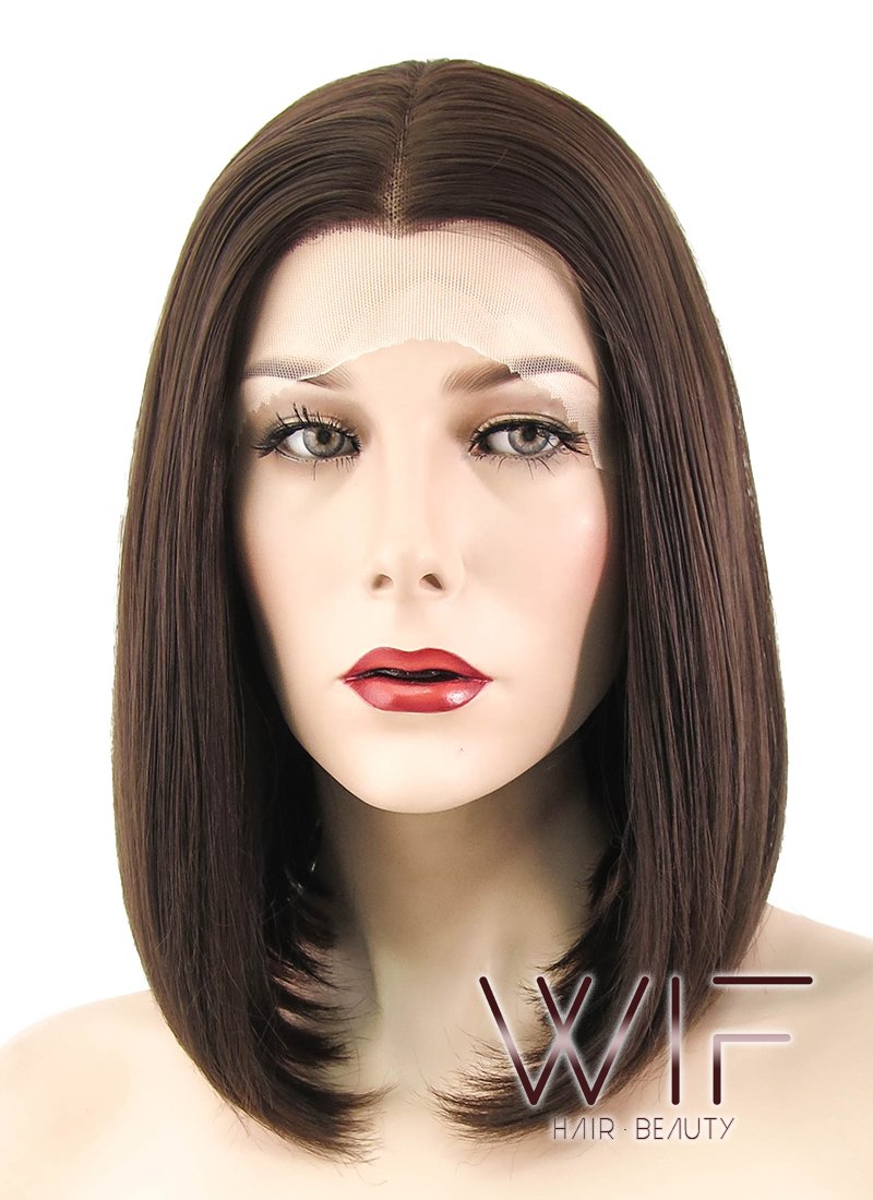 12" Straight Brown Lace Front Synthetic Wig LF436