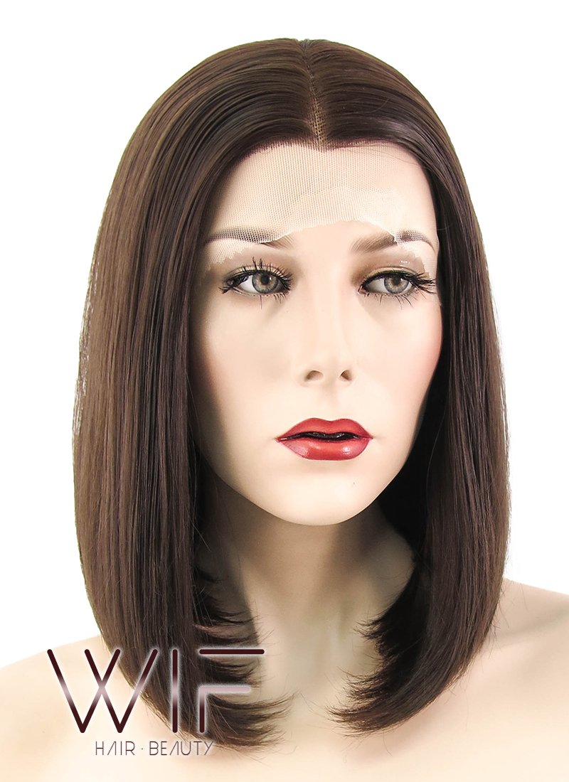 12" Straight Brown Lace Front Synthetic Wig LF436