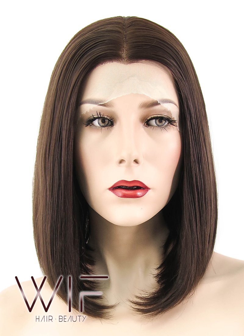 12" Straight Brown Lace Front Synthetic Wig LF436