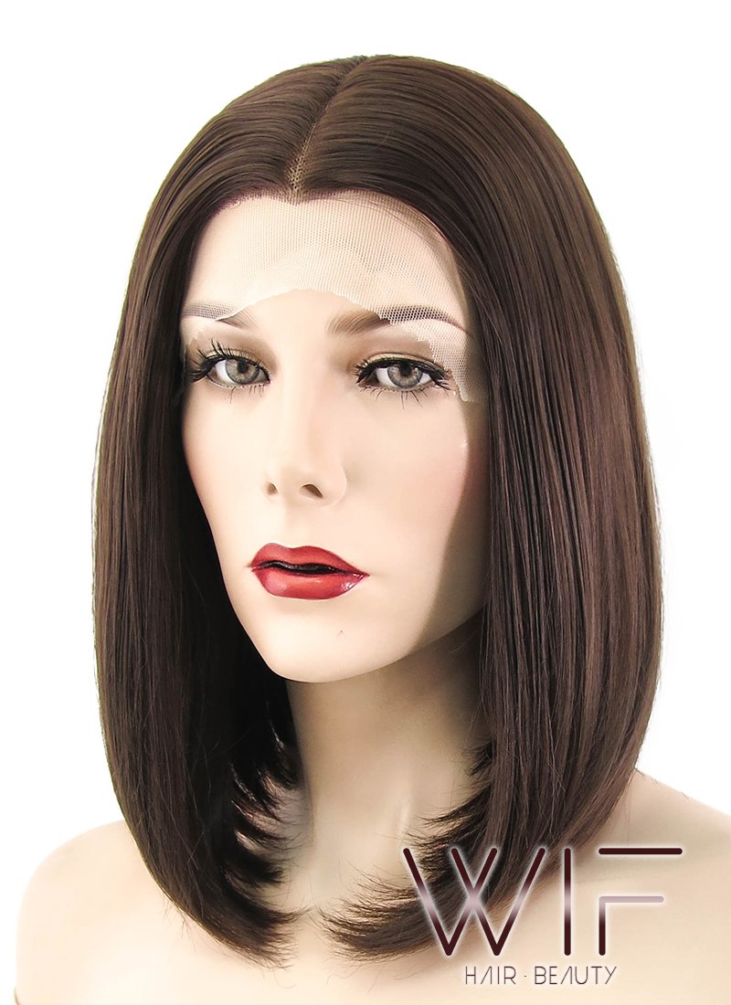 12" Straight Brown Lace Front Synthetic Wig LF436
