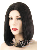 12" Straight Black Mixed Brown Lace Front Synthetic Wig LF437