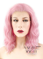14" Wavy Pink Lace Front Synthetic Wig LF440