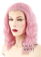 14" Wavy Pink Lace Front Synthetic Wig LF440