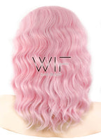 14" Wavy Pink Lace Front Synthetic Wig LF440