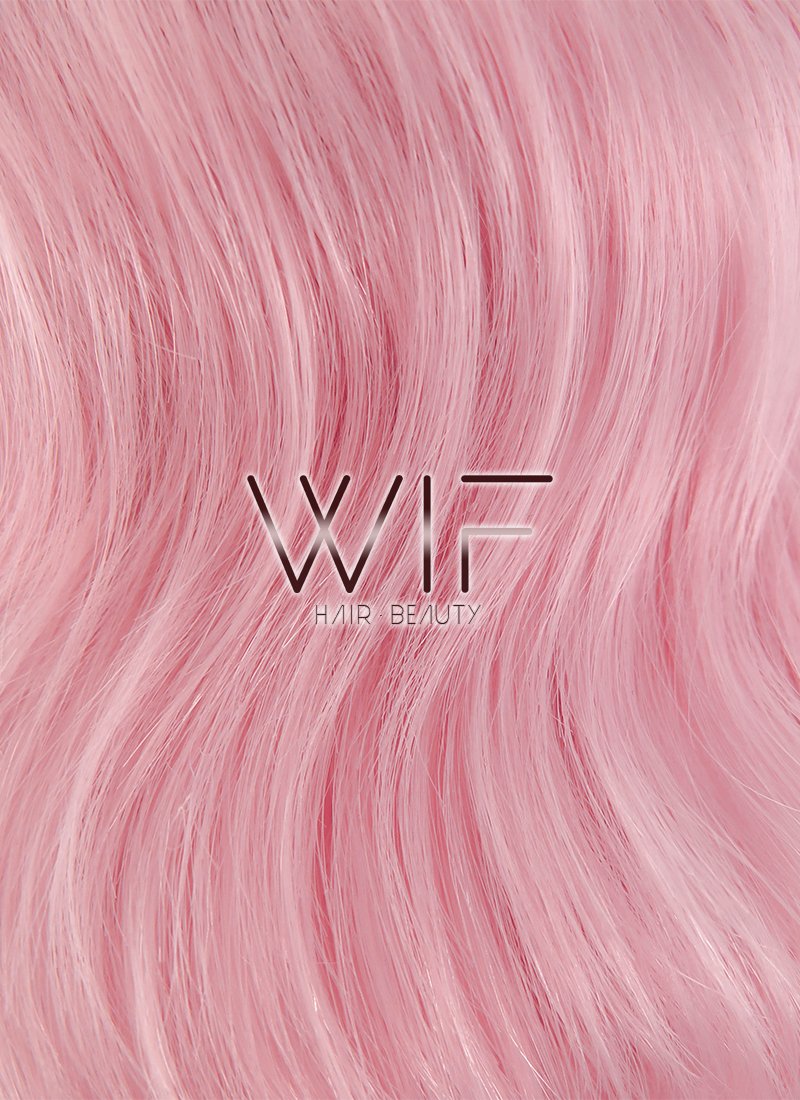 14" Wavy Pink Lace Front Synthetic Wig LF440