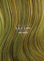 16" Wavy Olive Green With Yellow Tips Lace Front Synthetic Wig LF444