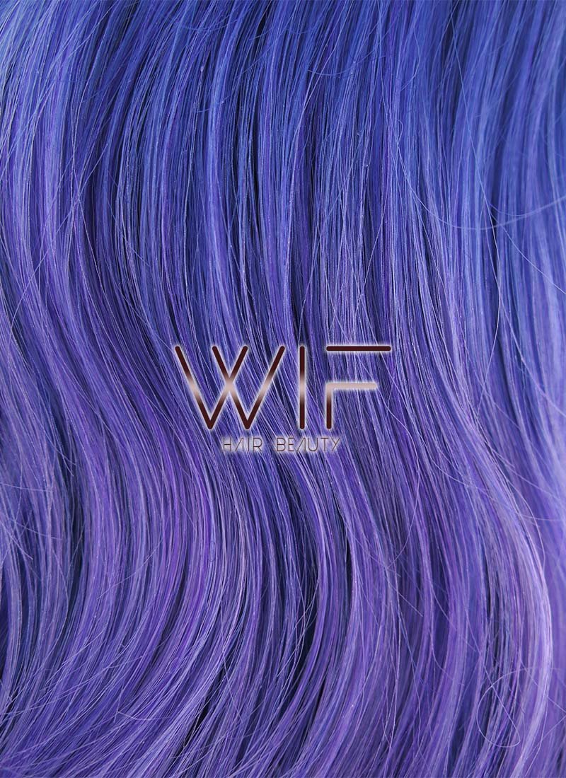 24" Wavy Blue Purple Ombre With Dark Roots Lace Front Synthetic Wig LF446