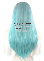 24" Straight Mixed Green Lace Front Synthetic Wig LF450