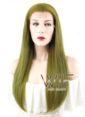 24" Straight Mixed Green Lace Front Synthetic Wig LF451
