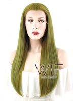 24" Straight Mixed Green Lace Front Synthetic Wig LF451