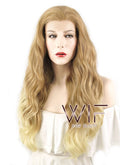 24" Wavy Ombre Blonde Lace Front Synthetic Wig LF453