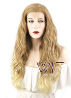 24" Wavy Ombre Blonde Lace Front Synthetic Wig LF453
