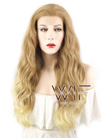24" Wavy Ombre Blonde Lace Front Synthetic Wig LF453