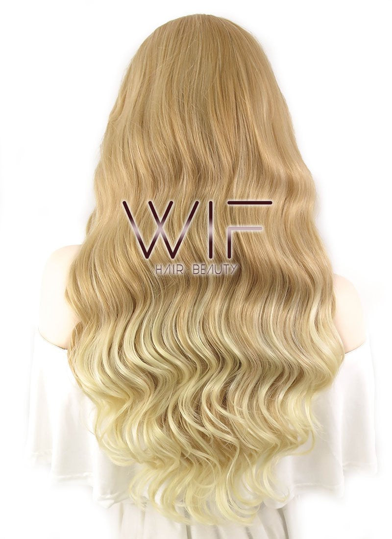 24" Wavy Ombre Blonde Lace Front Synthetic Wig LF453