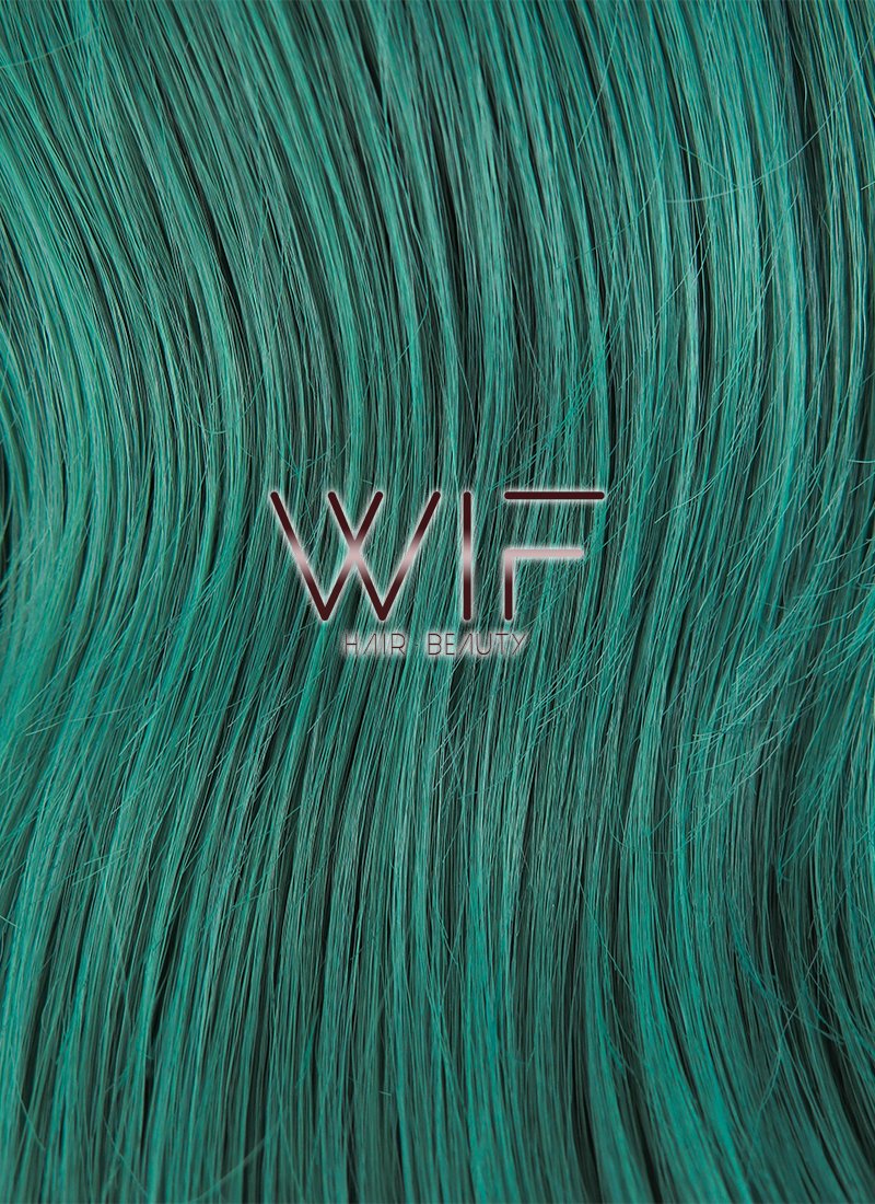 24" Wav Pine Green With Dark Roots Lace Front Synthetic Wig LF454