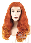24" Wavy Mixed Orange Lace Front Synthetic Wig LF455