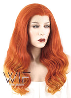 24" Wavy Mixed Orange Lace Front Synthetic Wig LF455
