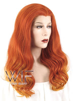 24" Wavy Mixed Orange Lace Front Synthetic Wig LF455