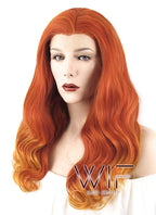 24" Wavy Mixed Orange Lace Front Synthetic Wig LF455