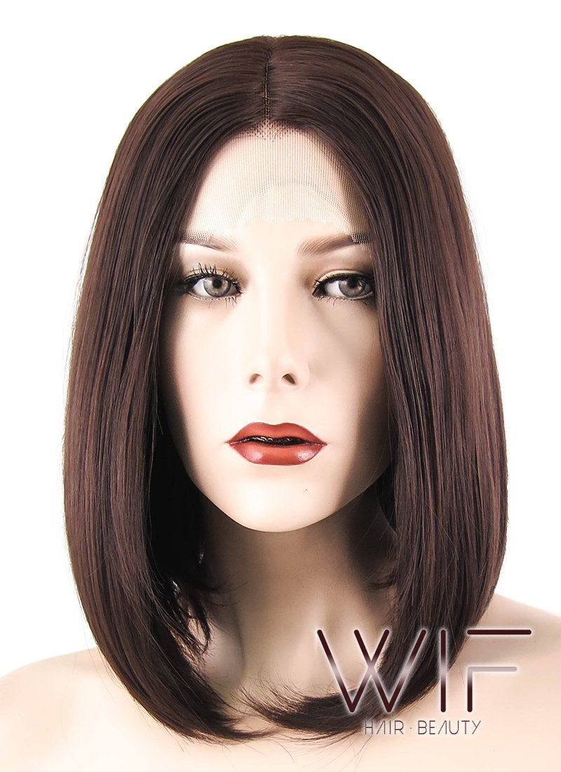 12" Straight Brown Lace Front Synthetic Wig LF456