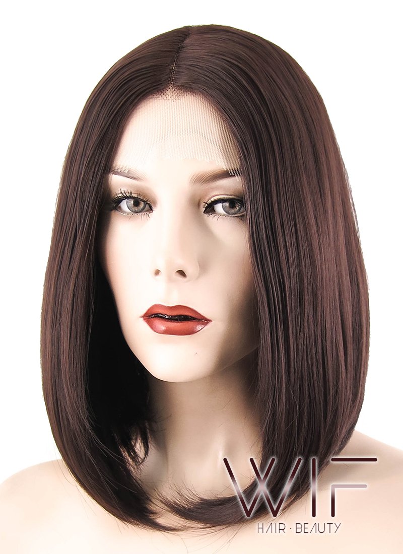 12" Straight Brown Lace Front Synthetic Wig LF456