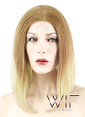12" Straight Two Tone Blonde Lace Front Synthetic Wig LF457
