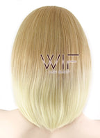 12" Straight Two Tone Blonde Lace Front Synthetic Wig LF457