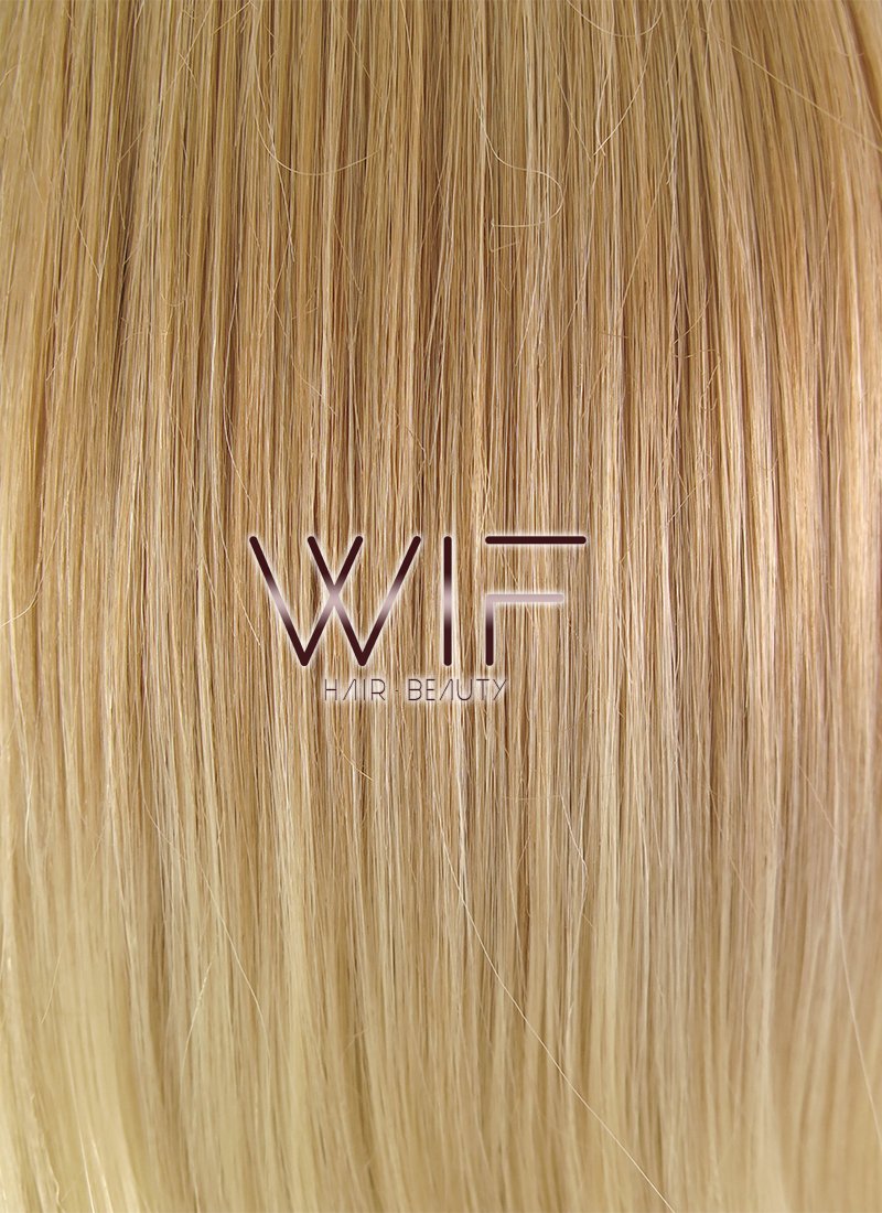 12" Straight Two Tone Blonde Lace Front Synthetic Wig LF457