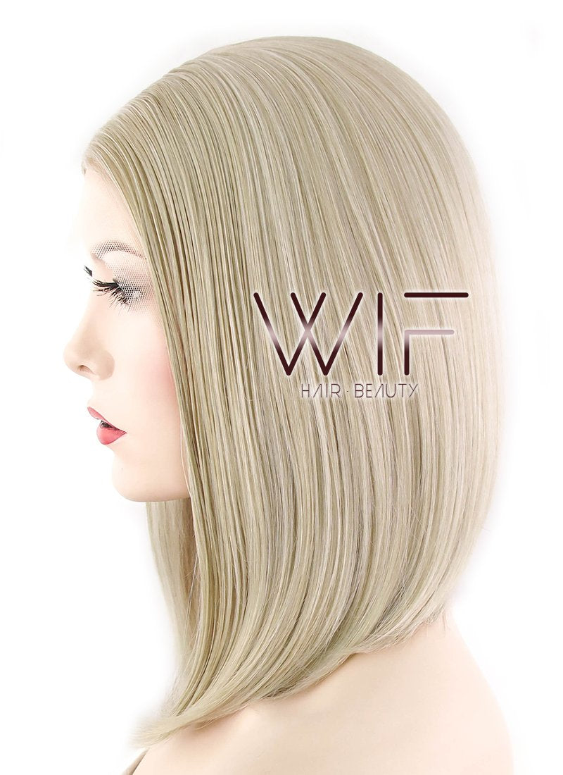 12" Straight Ash Blonde Lace Front Synthetic Wig LF458