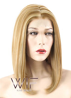 12" Straight Mixed Blonde Lace Front Synthetic Wig LF459