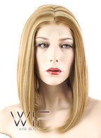 12" Straight Mixed Blonde Lace Front Synthetic Wig LF459