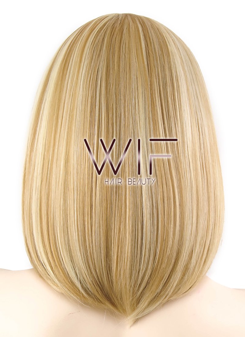 12" Straight Mixed Blonde Lace Front Synthetic Wig LF459