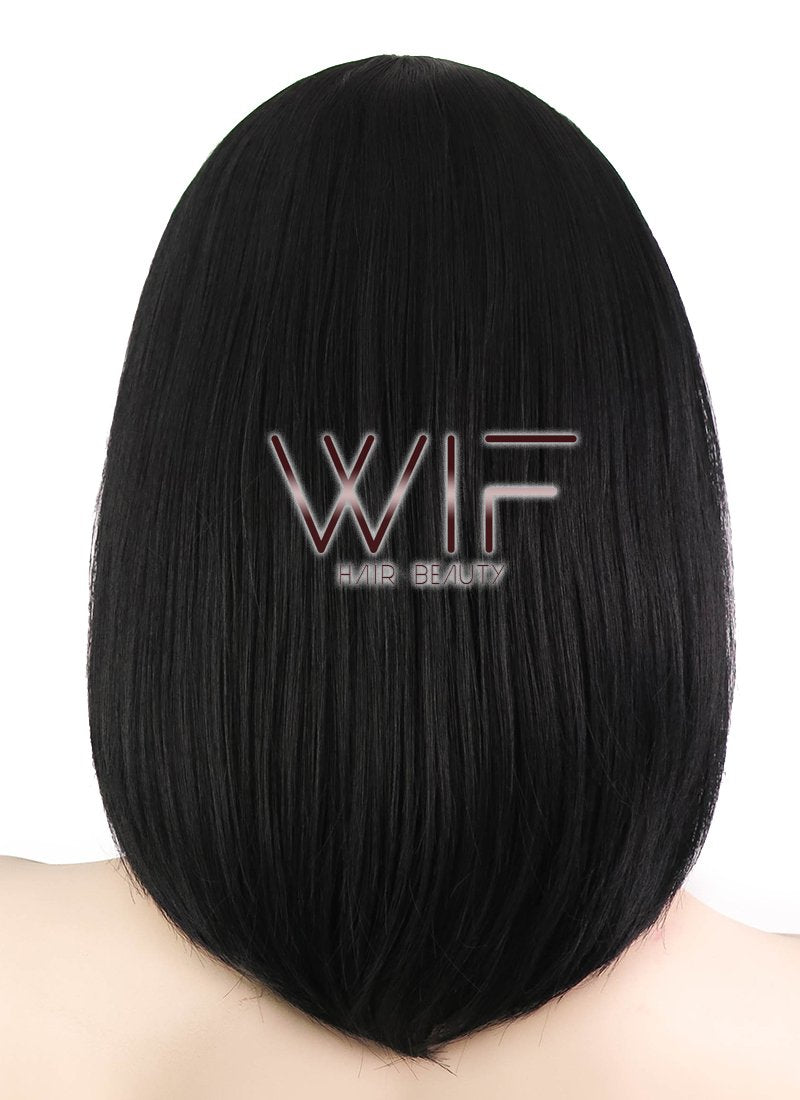 12" Straight Black Lace Front Synthetic Wig LF460