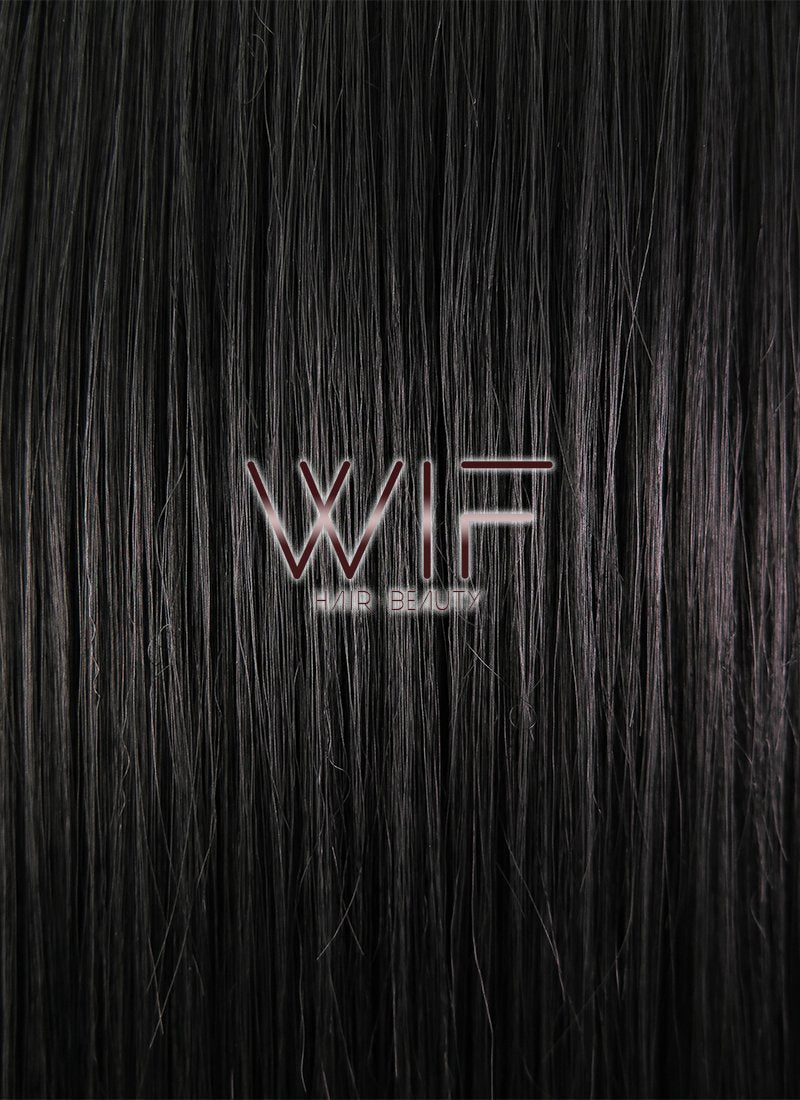 12" Straight Black Lace Front Synthetic Wig LF460