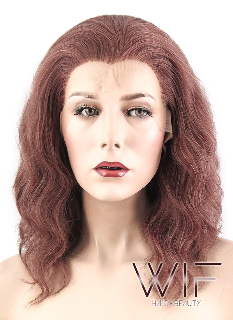 14" Wavy Ash Purple Lace Front Synthetic Wig LF461