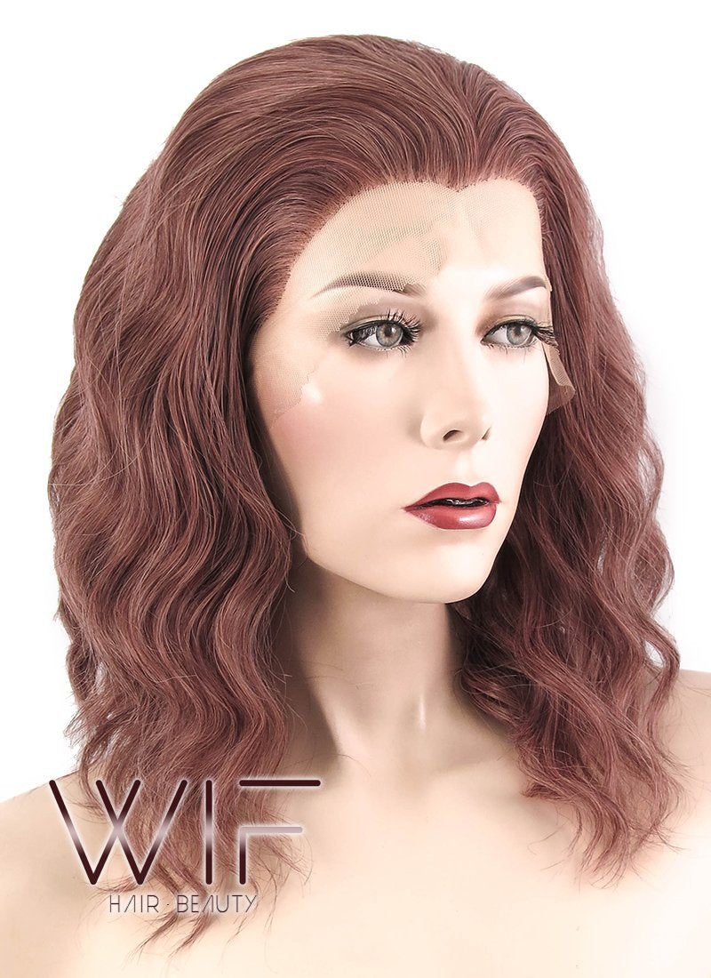 14" Wavy Ash Purple Lace Front Synthetic Wig LF461